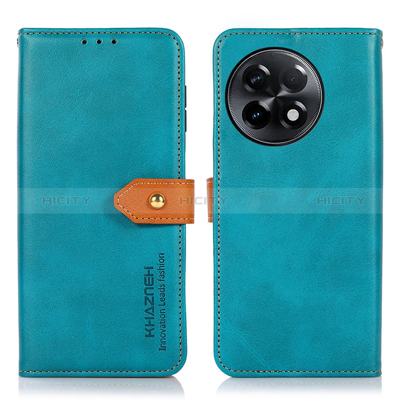 Coque Portefeuille Livre Cuir Etui Clapet N07P pour OnePlus Ace 2 Pro 5G Cyan Plus