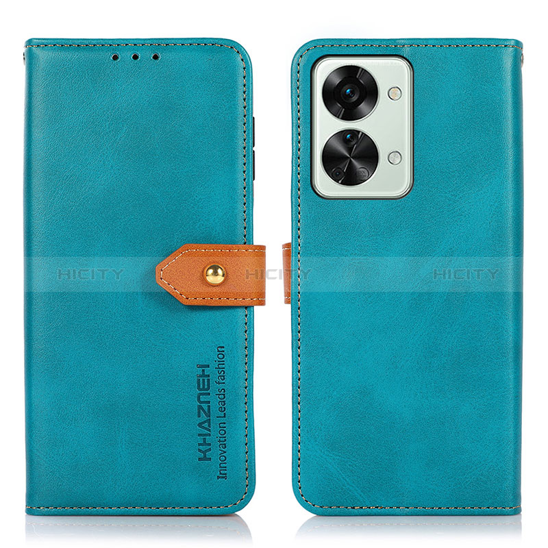 Coque Portefeuille Livre Cuir Etui Clapet N07P pour OnePlus Nord 2T 5G Cyan Plus