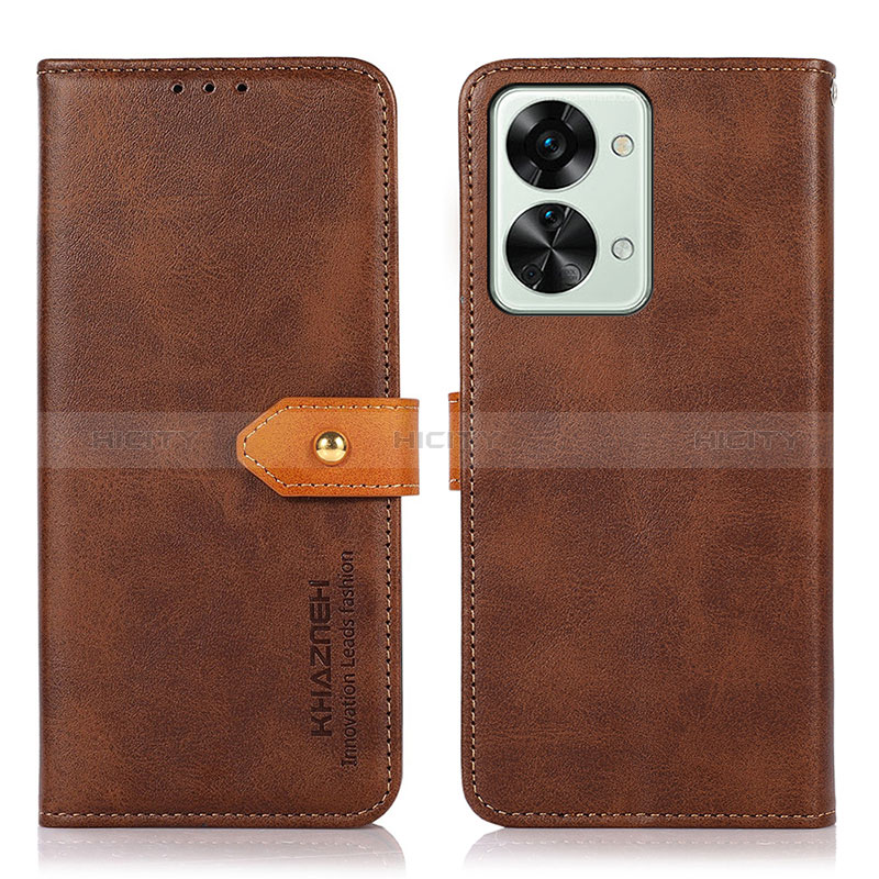 Coque Portefeuille Livre Cuir Etui Clapet N07P pour OnePlus Nord 2T 5G Marron Plus