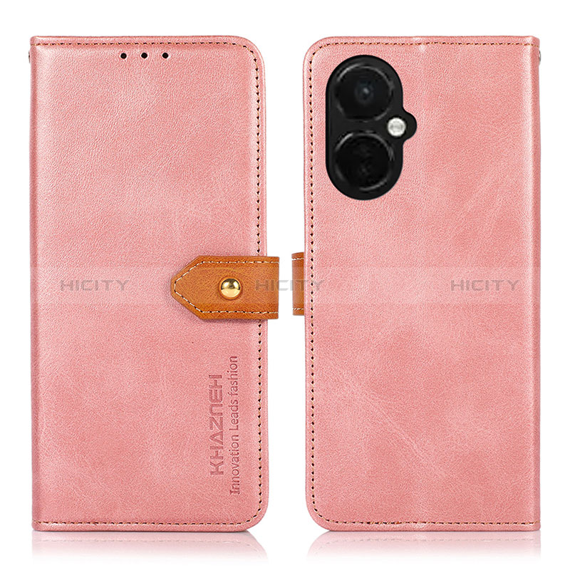 Coque Portefeuille Livre Cuir Etui Clapet N07P pour OnePlus Nord CE 3 5G Rose Plus