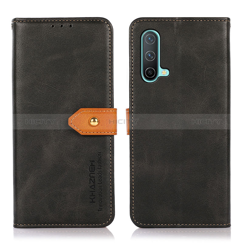 Coque Portefeuille Livre Cuir Etui Clapet N07P pour OnePlus Nord CE 5G Noir Plus