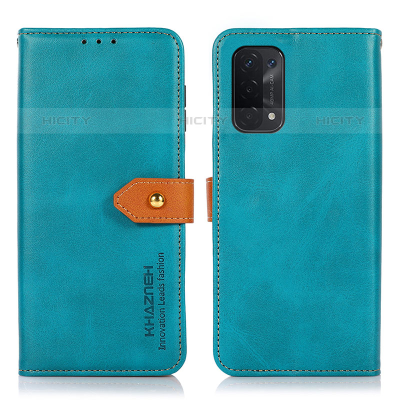 Coque Portefeuille Livre Cuir Etui Clapet N07P pour OnePlus Nord N200 5G Cyan Plus