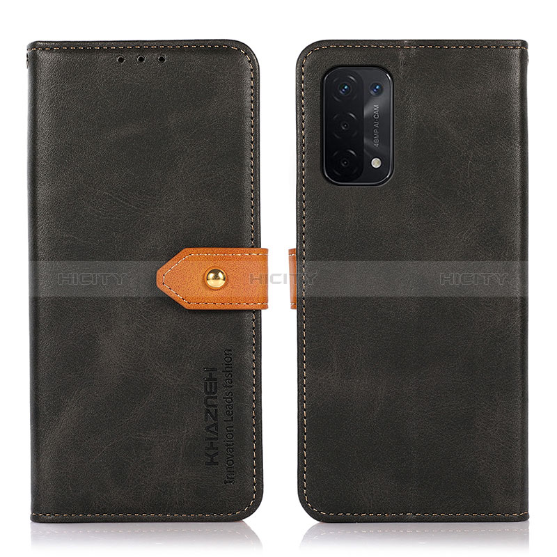 Coque Portefeuille Livre Cuir Etui Clapet N07P pour Oppo A74 5G Noir Plus