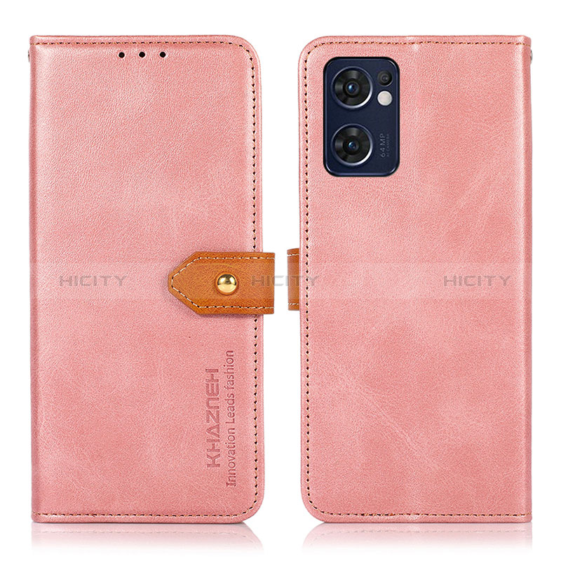 Coque Portefeuille Livre Cuir Etui Clapet N07P pour Oppo Find X5 Lite 5G Rose Plus