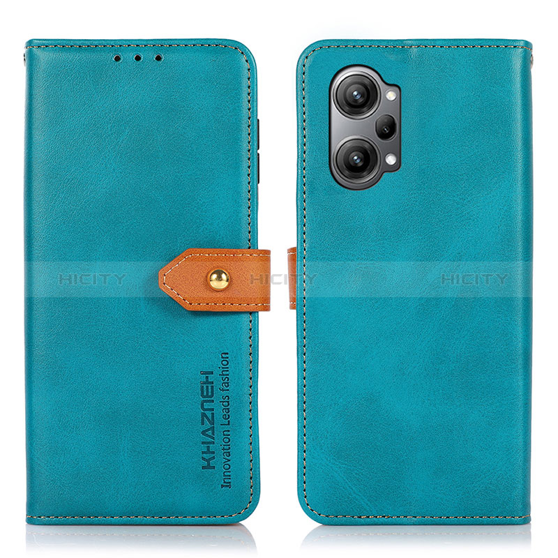 Coque Portefeuille Livre Cuir Etui Clapet N07P pour Oppo K10 Pro 5G Cyan Plus