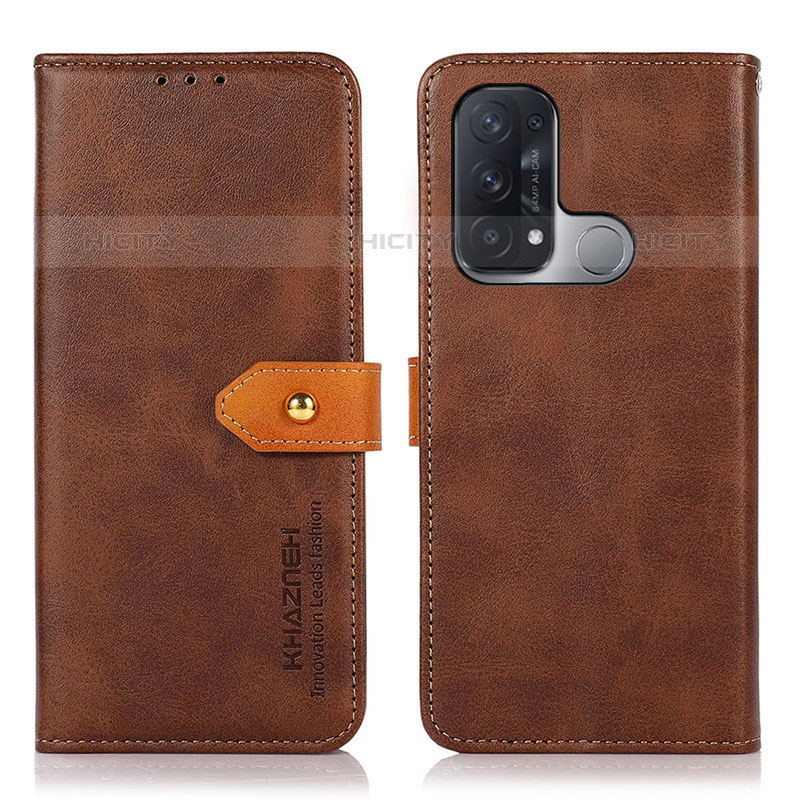 Coque Portefeuille Livre Cuir Etui Clapet N07P pour Oppo Reno5 A Marron Plus