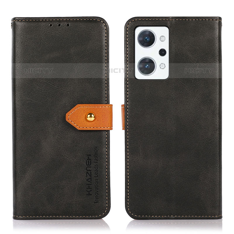 Coque Portefeuille Livre Cuir Etui Clapet N07P pour Oppo Reno7 A Noir Plus