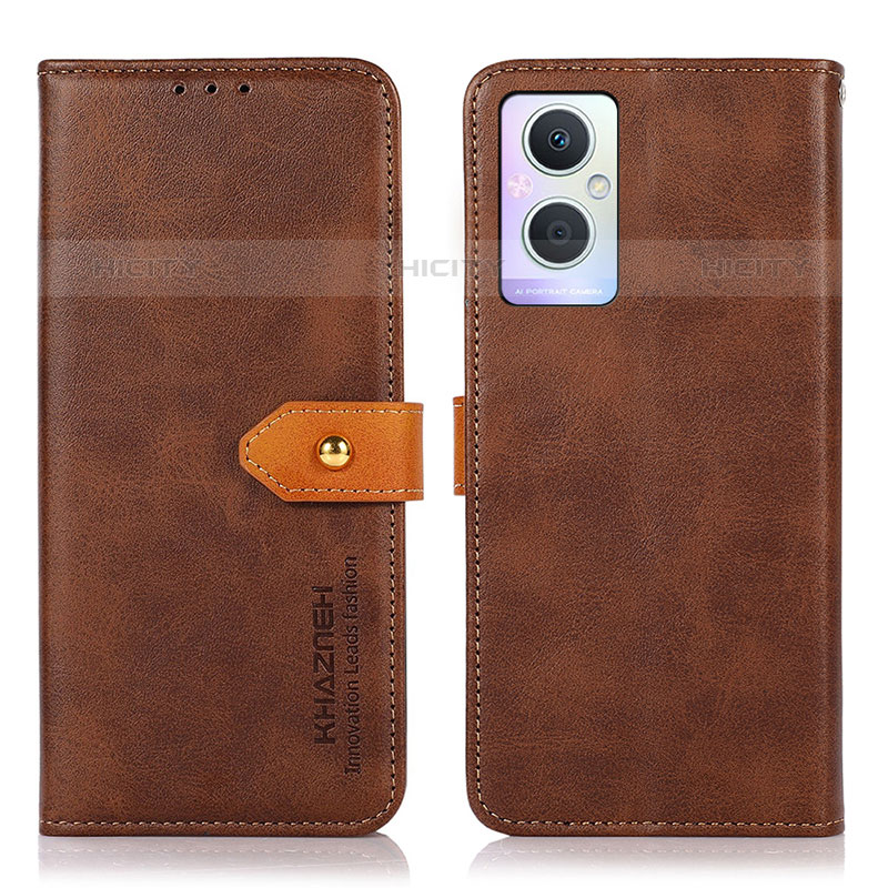 Coque Portefeuille Livre Cuir Etui Clapet N07P pour Oppo Reno8 Lite 5G Marron Plus