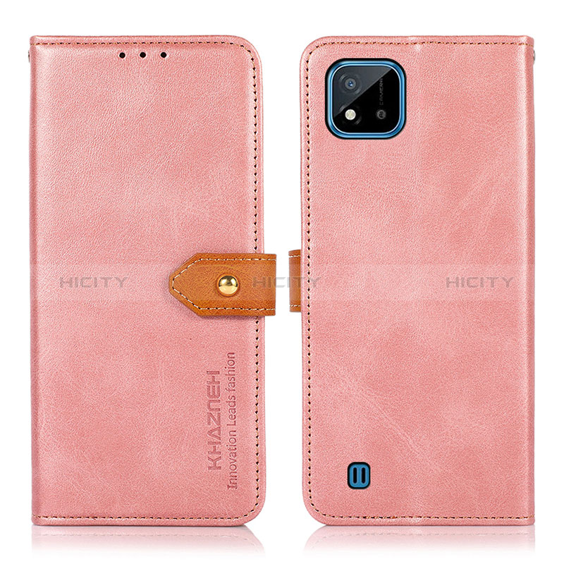 Coque Portefeuille Livre Cuir Etui Clapet N07P pour Realme C11 (2021) Rose Plus