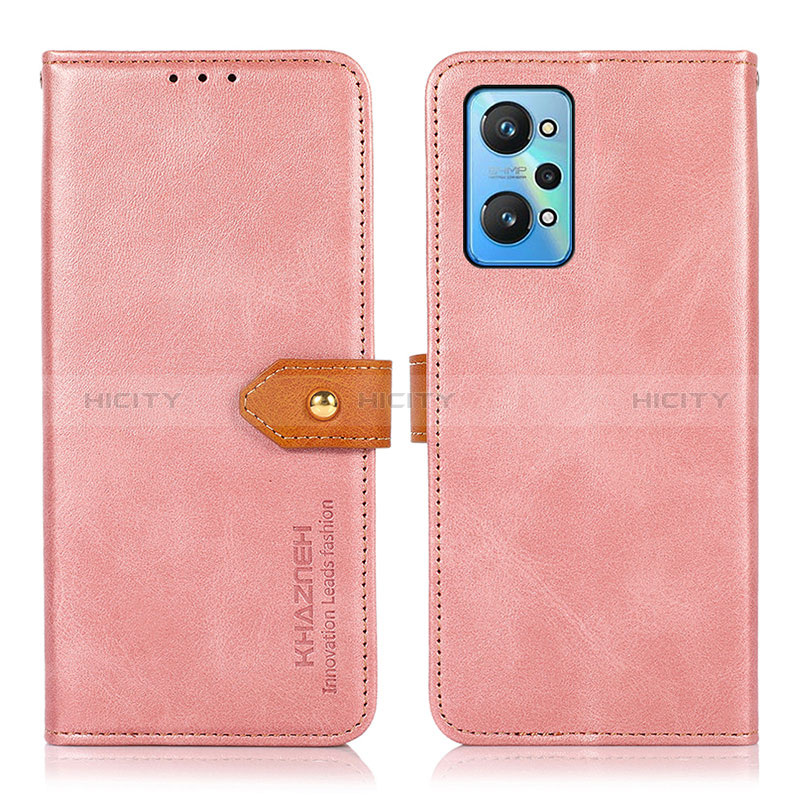 Coque Portefeuille Livre Cuir Etui Clapet N07P pour Realme GT2 5G Rose Plus