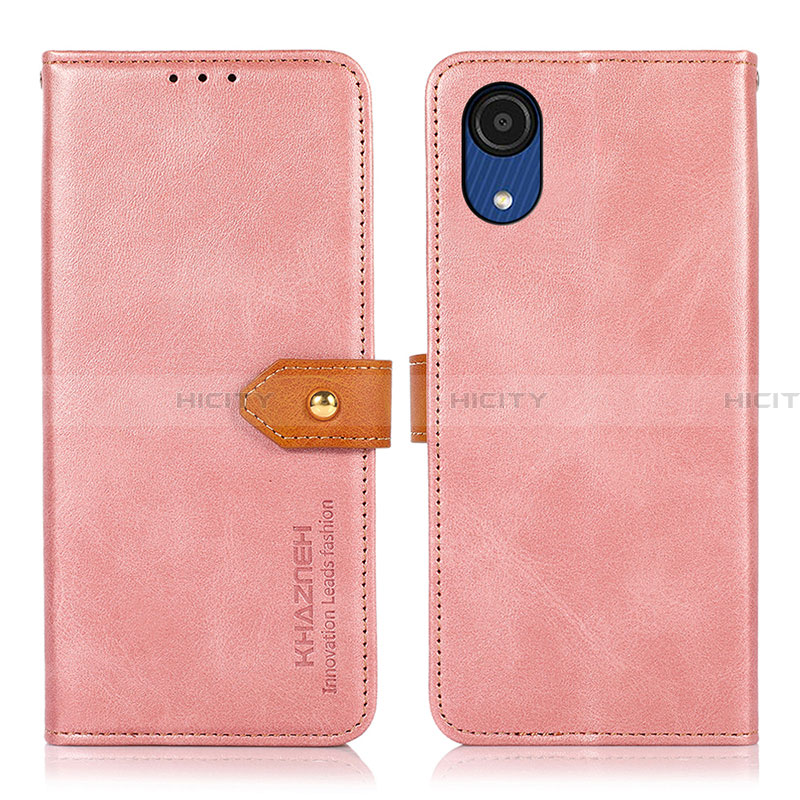 Coque Portefeuille Livre Cuir Etui Clapet N07P pour Samsung Galaxy A03 Core Rose Plus