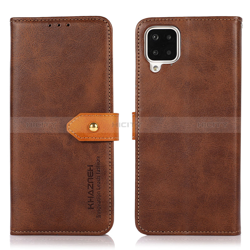 Coque Portefeuille Livre Cuir Etui Clapet N07P pour Samsung Galaxy A12 Marron Plus