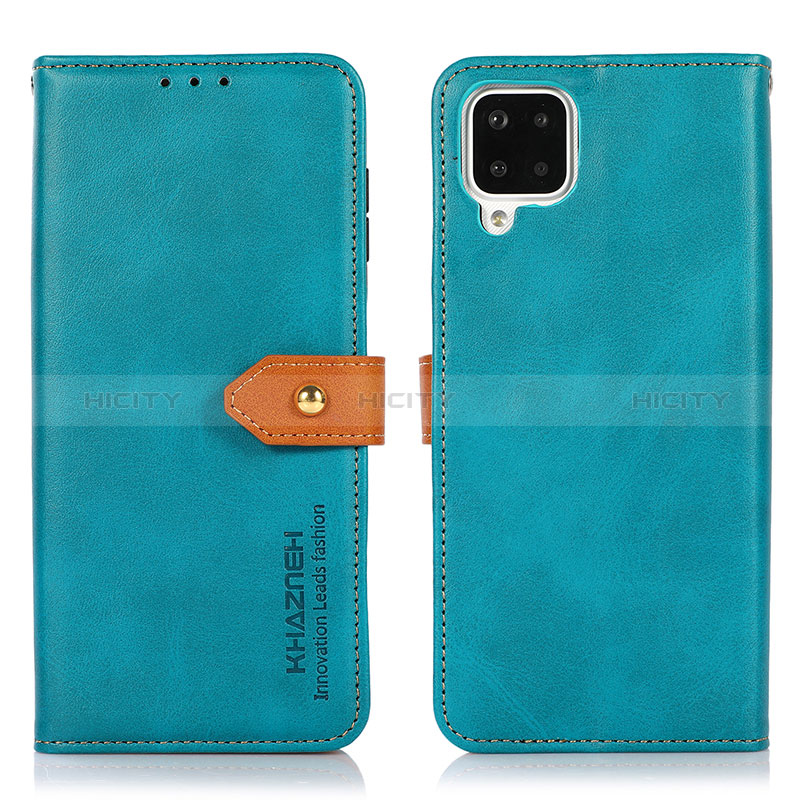 Coque Portefeuille Livre Cuir Etui Clapet N07P pour Samsung Galaxy A12 Nacho Cyan Plus