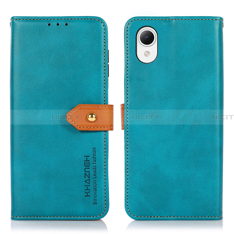 Coque Portefeuille Livre Cuir Etui Clapet N07P pour Samsung Galaxy A23 5G SC-56C Cyan Plus