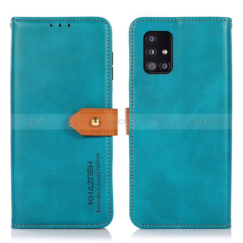 Coque Portefeuille Livre Cuir Etui Clapet N07P pour Samsung Galaxy A51 5G Cyan Plus