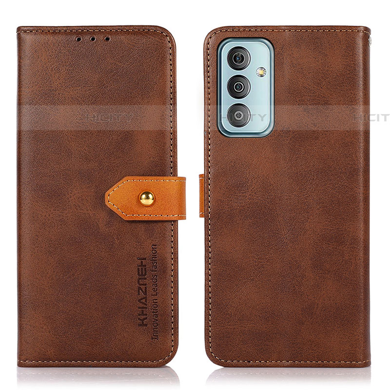 Coque Portefeuille Livre Cuir Etui Clapet N07P pour Samsung Galaxy M13 4G Marron Plus