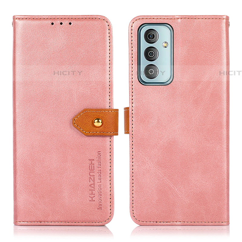 Coque Portefeuille Livre Cuir Etui Clapet N07P pour Samsung Galaxy M13 4G Rose Plus