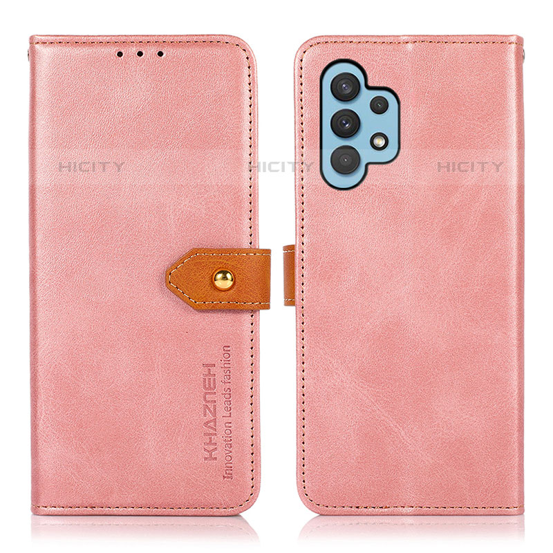 Coque Portefeuille Livre Cuir Etui Clapet N07P pour Samsung Galaxy M32 5G Rose Plus