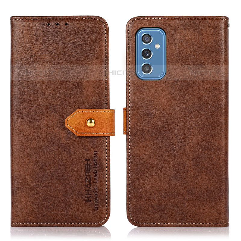 Coque Portefeuille Livre Cuir Etui Clapet N07P pour Samsung Galaxy M52 5G Marron Plus