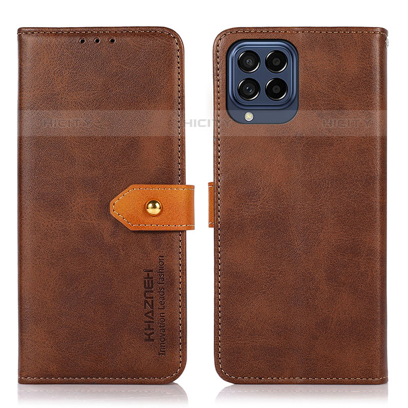 Coque Portefeuille Livre Cuir Etui Clapet N07P pour Samsung Galaxy M53 5G Marron Plus