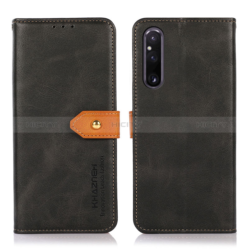 Coque Portefeuille Livre Cuir Etui Clapet N07P pour Sony Xperia 1 V Noir Plus