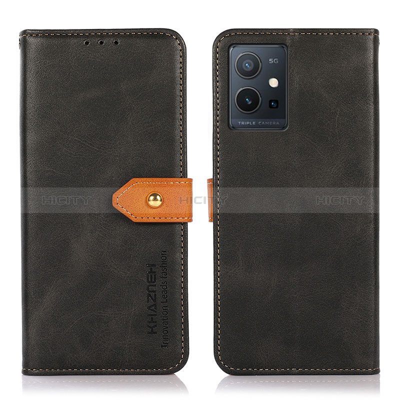 Coque Portefeuille Livre Cuir Etui Clapet N07P pour Vivo Y75 5G Noir Plus