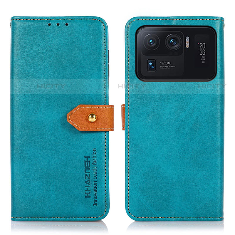 Coque Portefeuille Livre Cuir Etui Clapet N07P pour Xiaomi Mi 11 Ultra 5G Cyan Plus