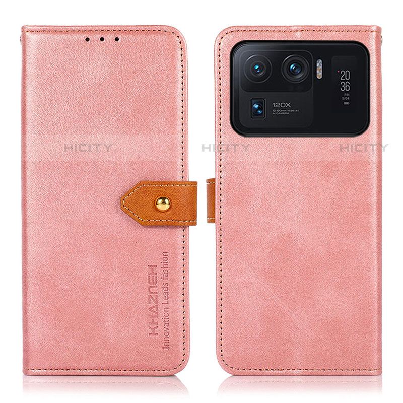 Coque Portefeuille Livre Cuir Etui Clapet N07P pour Xiaomi Mi 11 Ultra 5G Rose Plus