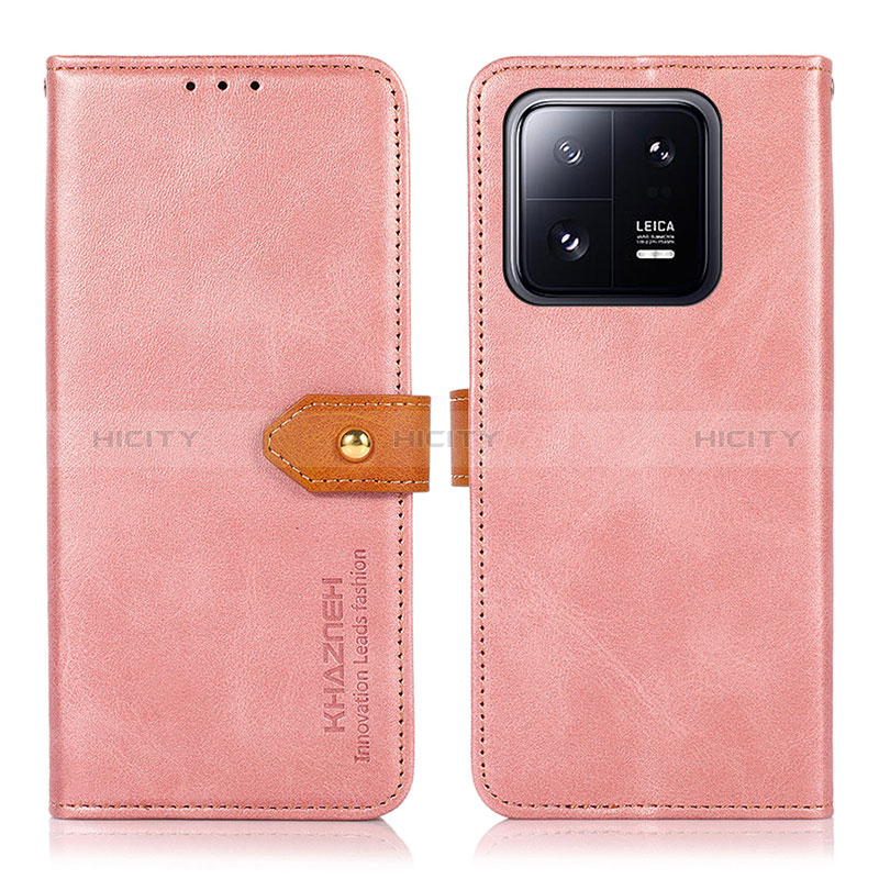 Coque Portefeuille Livre Cuir Etui Clapet N07P pour Xiaomi Mi 13 5G Rose Plus