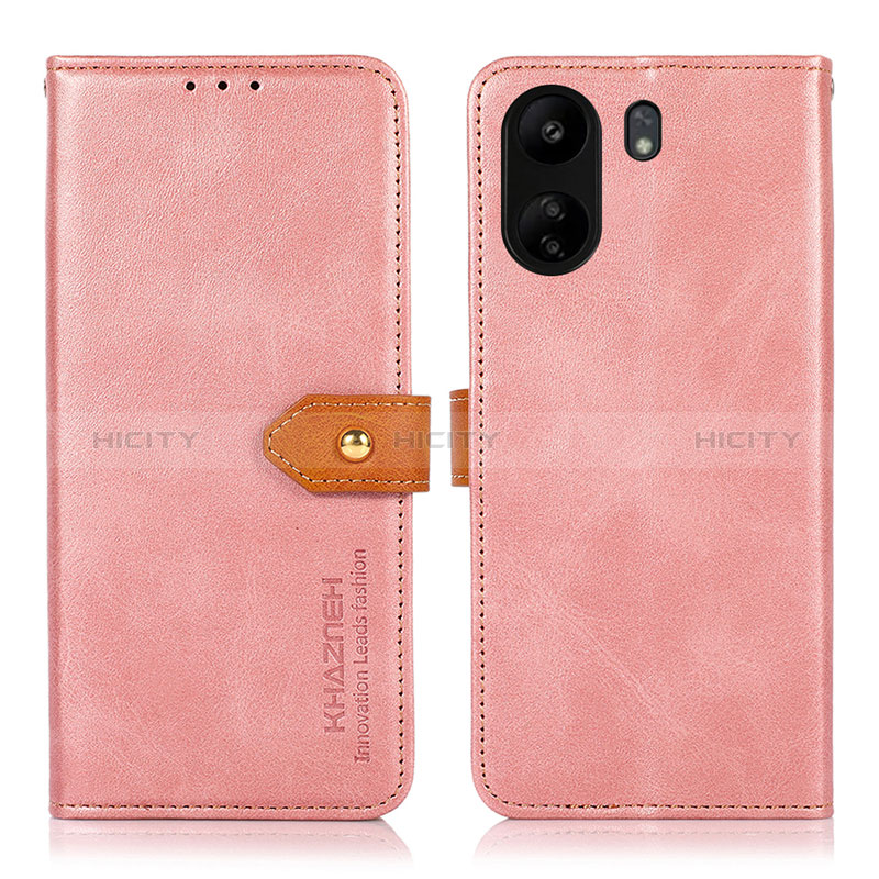 Coque Portefeuille Livre Cuir Etui Clapet N07P pour Xiaomi Poco C65 Rose Plus