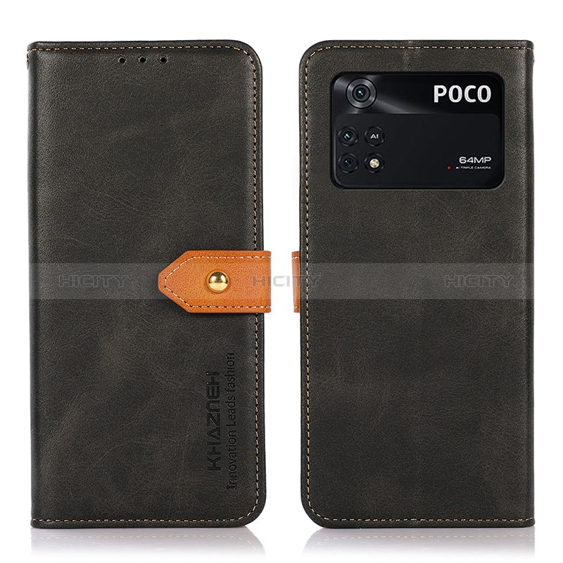 Coque Portefeuille Livre Cuir Etui Clapet N07P pour Xiaomi Poco M4 Pro 4G Noir Plus