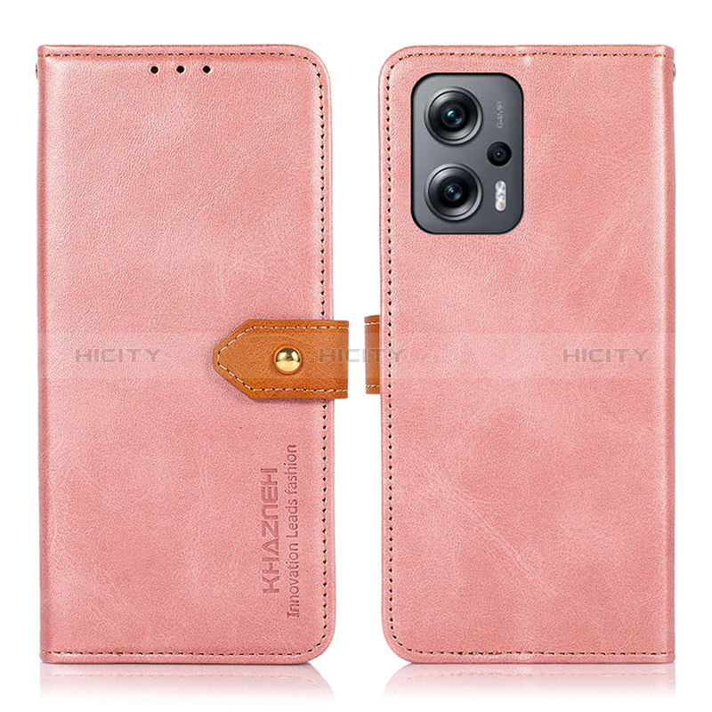 Coque Portefeuille Livre Cuir Etui Clapet N07P pour Xiaomi Poco X4 GT 5G Rose Plus