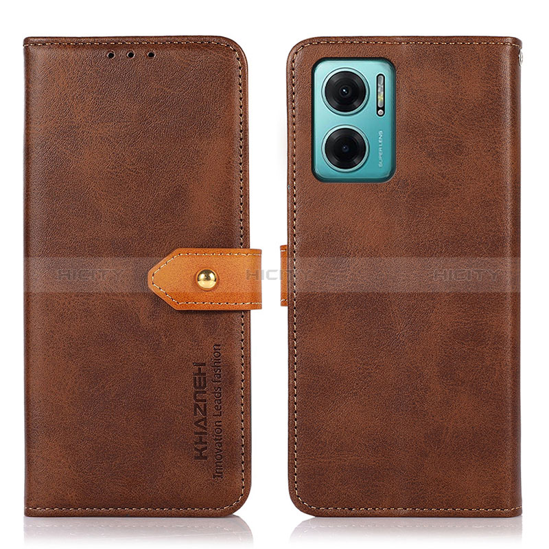 Coque Portefeuille Livre Cuir Etui Clapet N07P pour Xiaomi Redmi Note 11E 5G Marron Plus