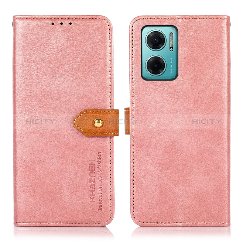 Coque Portefeuille Livre Cuir Etui Clapet N07P pour Xiaomi Redmi Note 11E 5G Rose Plus