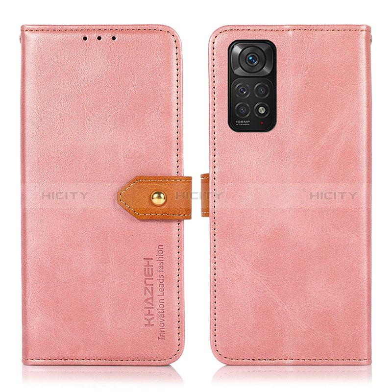 Coque Portefeuille Livre Cuir Etui Clapet N07P pour Xiaomi Redmi Note 11S 4G Rose Plus