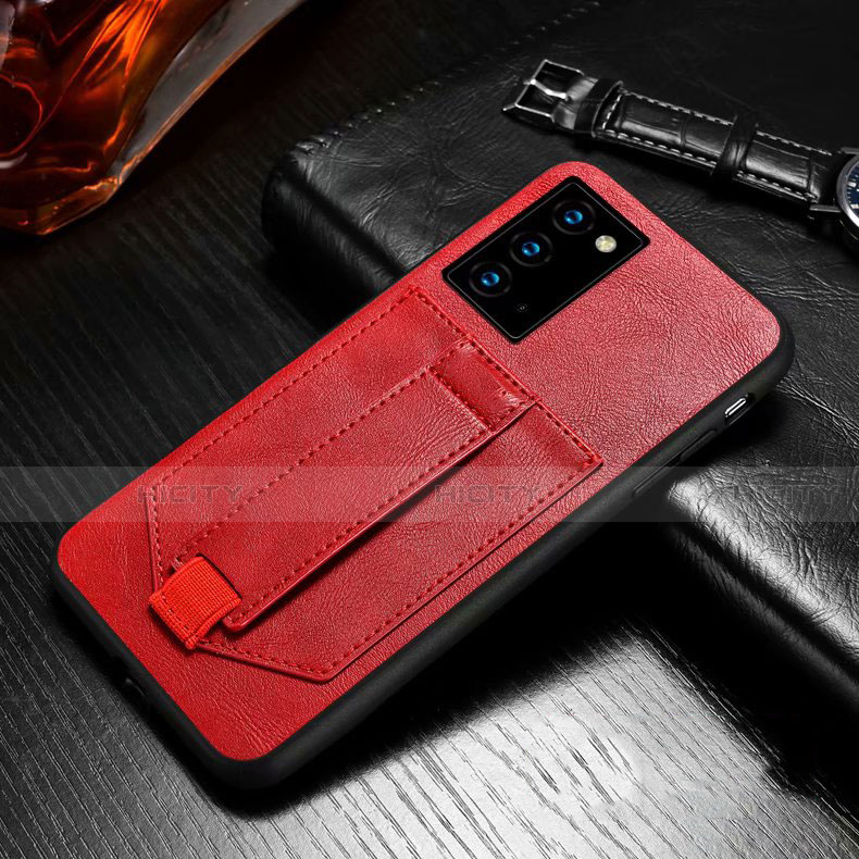 Coque Portefeuille Livre Cuir Etui Clapet N08 pour Samsung Galaxy Note 20 5G Rouge Plus