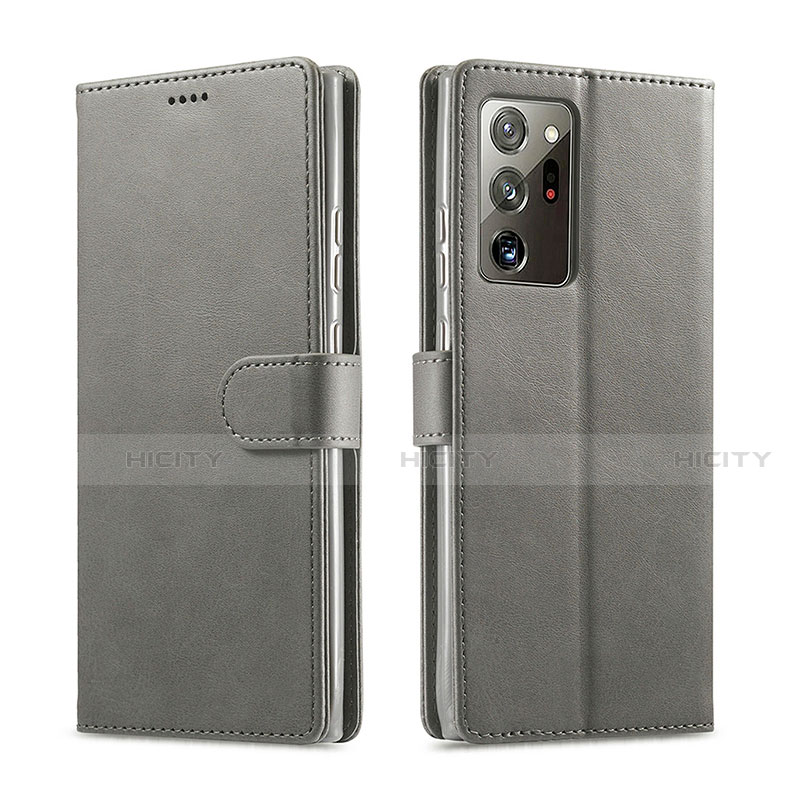 Coque Portefeuille Livre Cuir Etui Clapet N08 pour Samsung Galaxy Note 20 Ultra 5G Gris Plus