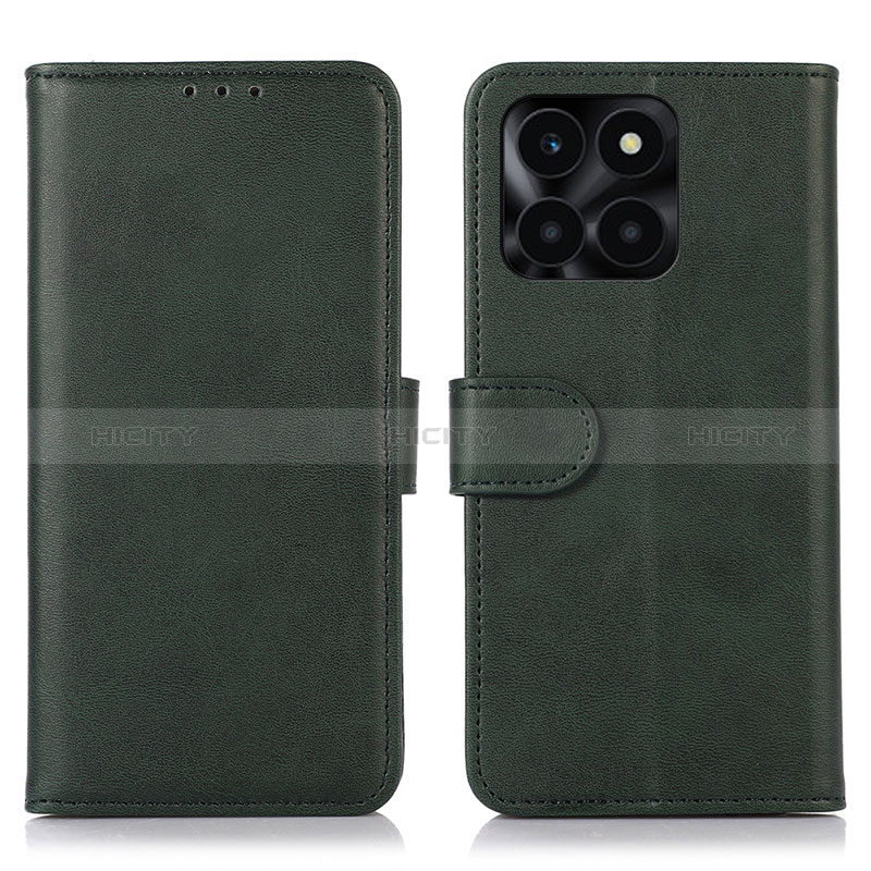 Coque Portefeuille Livre Cuir Etui Clapet N08P pour Huawei Honor X6a Vert Plus