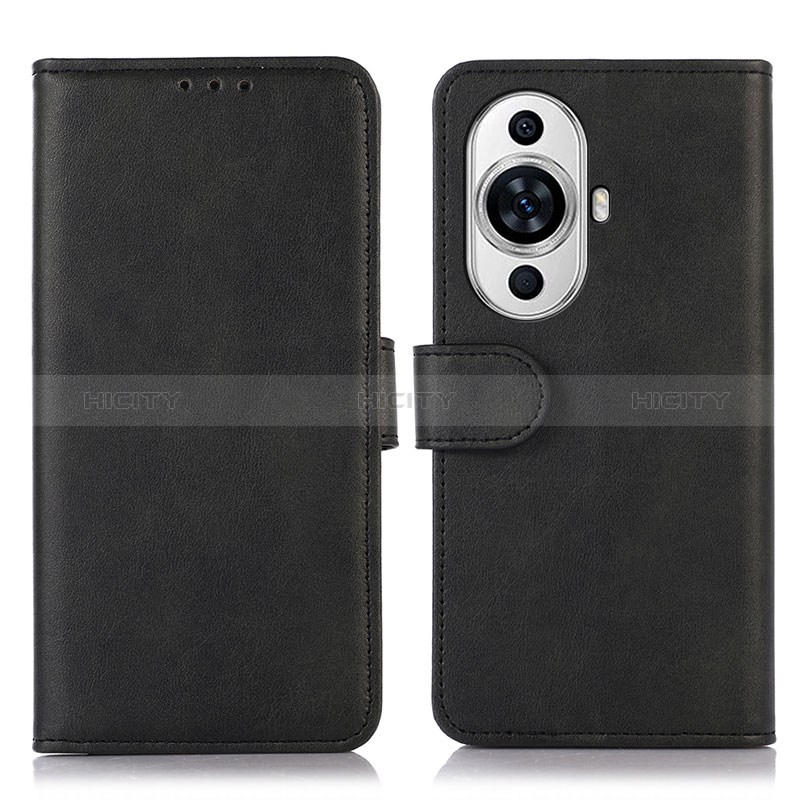 Coque Portefeuille Livre Cuir Etui Clapet N08P pour Huawei Nova 11 Noir Plus