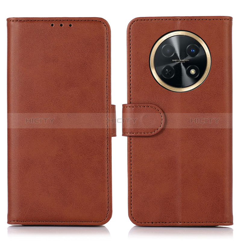 Coque Portefeuille Livre Cuir Etui Clapet N08P pour Huawei Nova Y91 Marron Plus