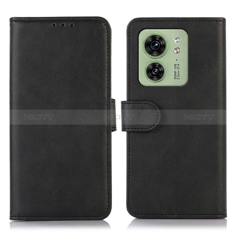 Coque Portefeuille Livre Cuir Etui Clapet N08P pour Motorola Moto Edge (2023) 5G Noir Plus