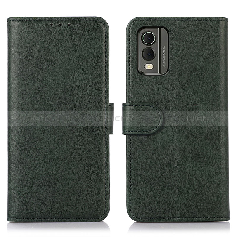 Coque Portefeuille Livre Cuir Etui Clapet N08P pour Nokia C210 Vert Plus