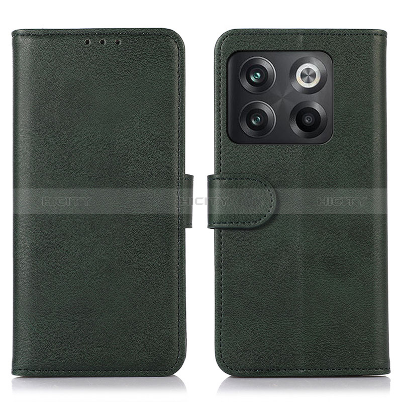 Coque Portefeuille Livre Cuir Etui Clapet N08P pour OnePlus 10T 5G Vert Plus