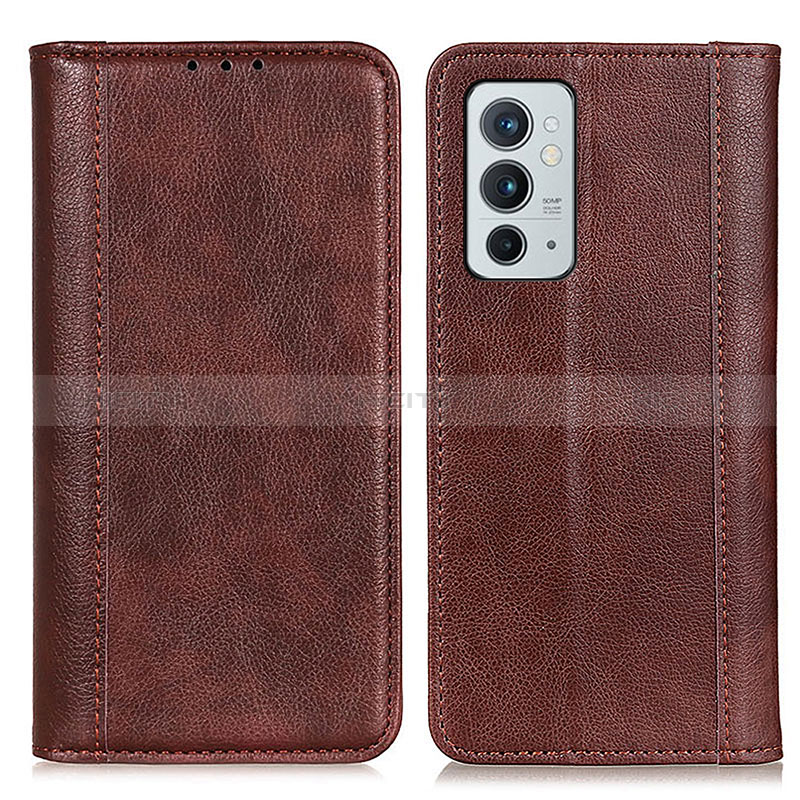 Coque Portefeuille Livre Cuir Etui Clapet N08P pour OnePlus 9RT 5G Marron Plus