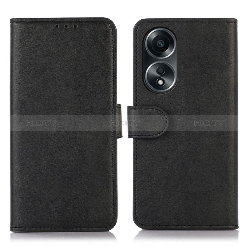 Coque Portefeuille Livre Cuir Etui Clapet N08P pour Oppo A78 5G Noir Plus