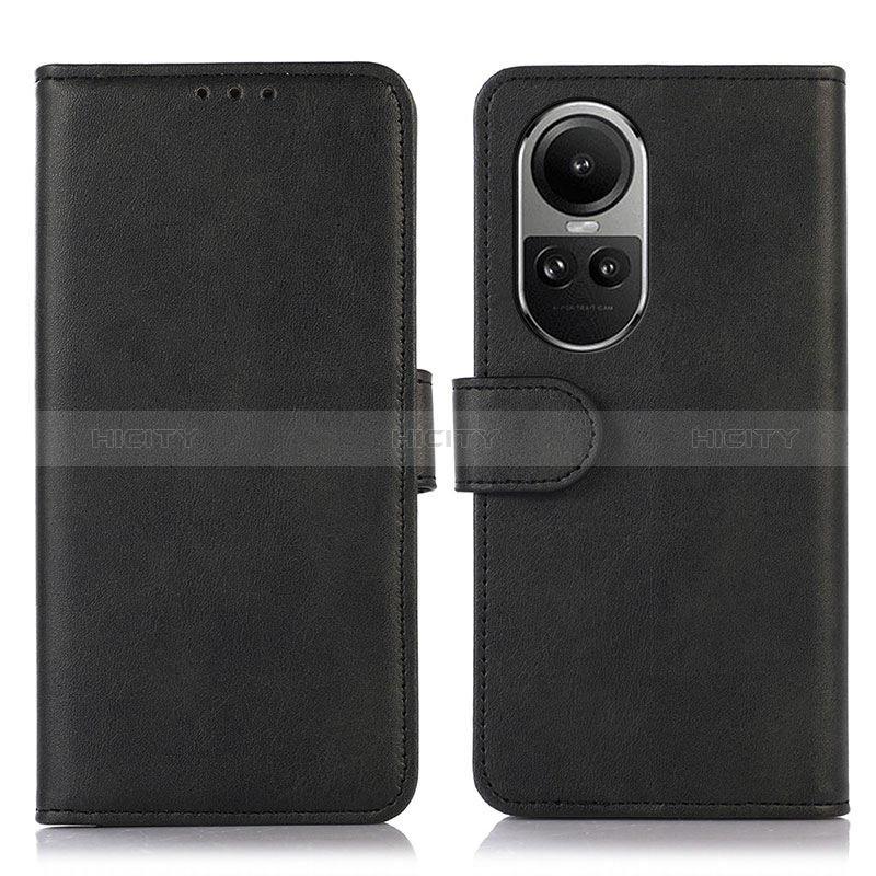 Coque Portefeuille Livre Cuir Etui Clapet N08P pour Oppo Reno10 5G Noir Plus