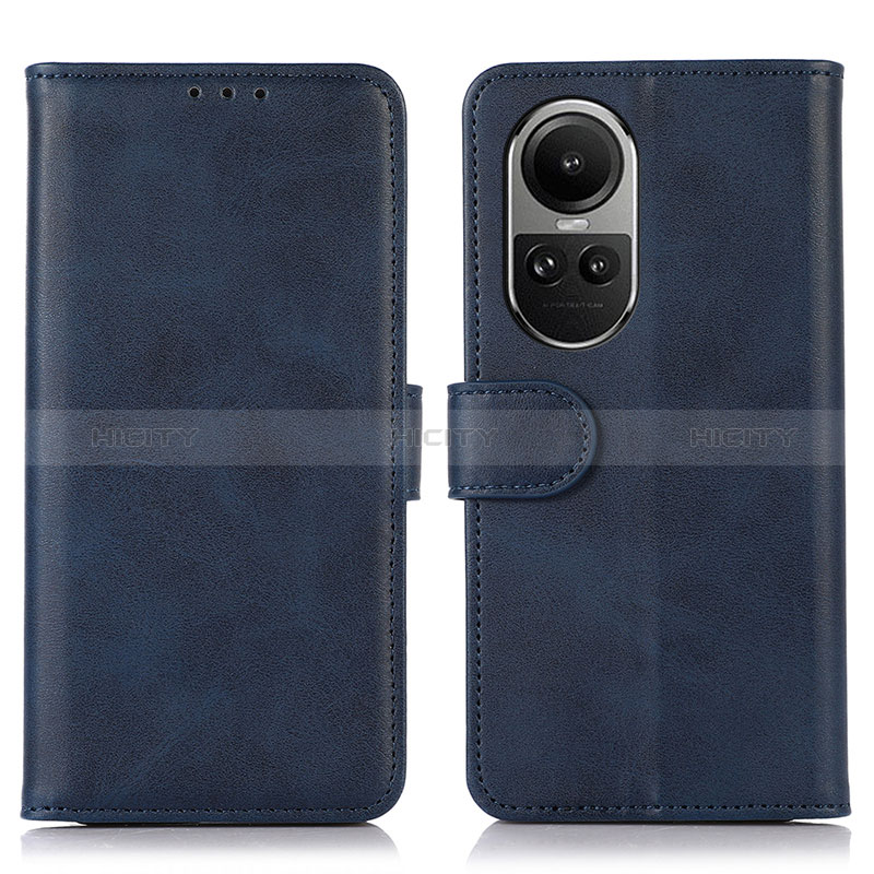 Coque Portefeuille Livre Cuir Etui Clapet N08P pour Oppo Reno10 Pro 5G Bleu Plus