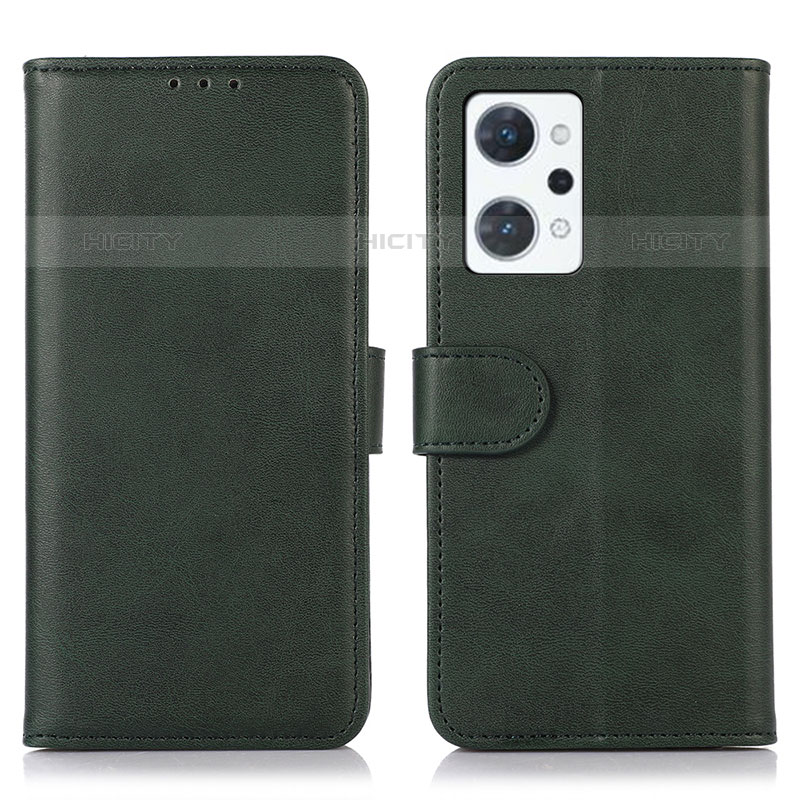 Coque Portefeuille Livre Cuir Etui Clapet N08P pour Oppo Reno7 A Vert Plus