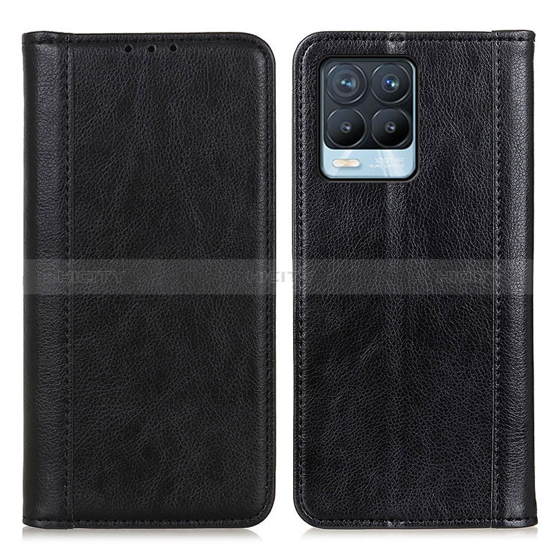 Coque Portefeuille Livre Cuir Etui Clapet N08P pour Realme 8 Pro Noir Plus