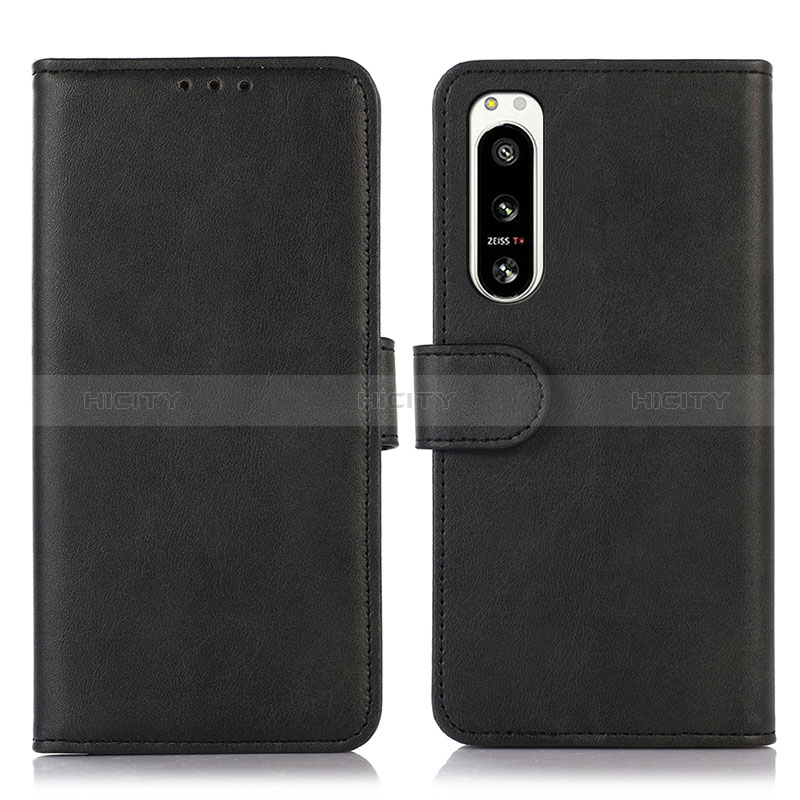 Coque Portefeuille Livre Cuir Etui Clapet N08P pour Sony Xperia 5 IV Noir Plus